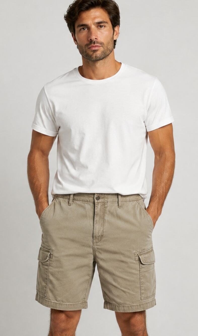 Chaps sz 40 neutral khaki shorts work career casual everyday cargo 8" inseam